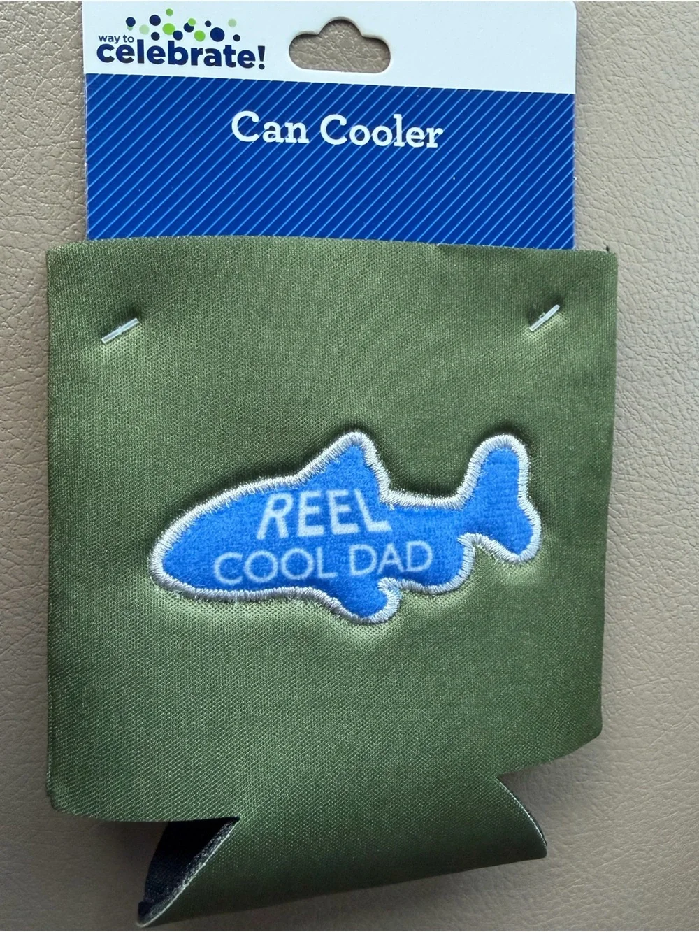 Green reel cool dad can koozie
